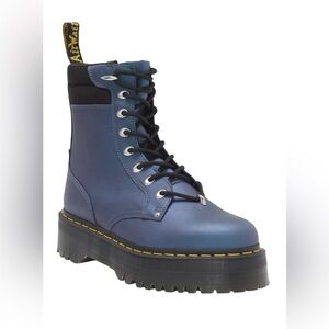 Dr. Martens Jadon II Boots Hardware Pull Up Leather Platform blue women’s size 5